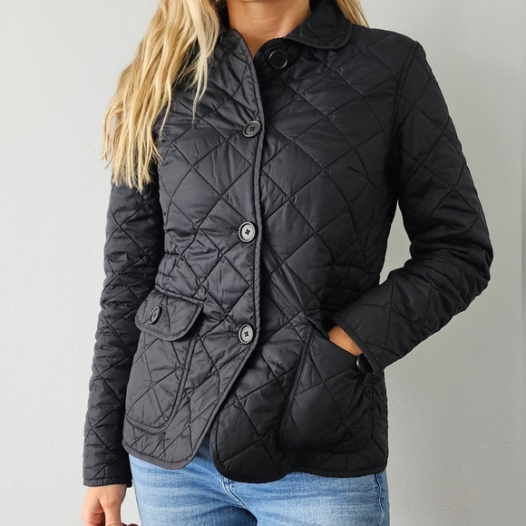 Gap Lightweight Quilted Jacket Womens Black Puffer Button Pockets XS - Picture 1 of 16